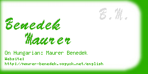 benedek maurer business card